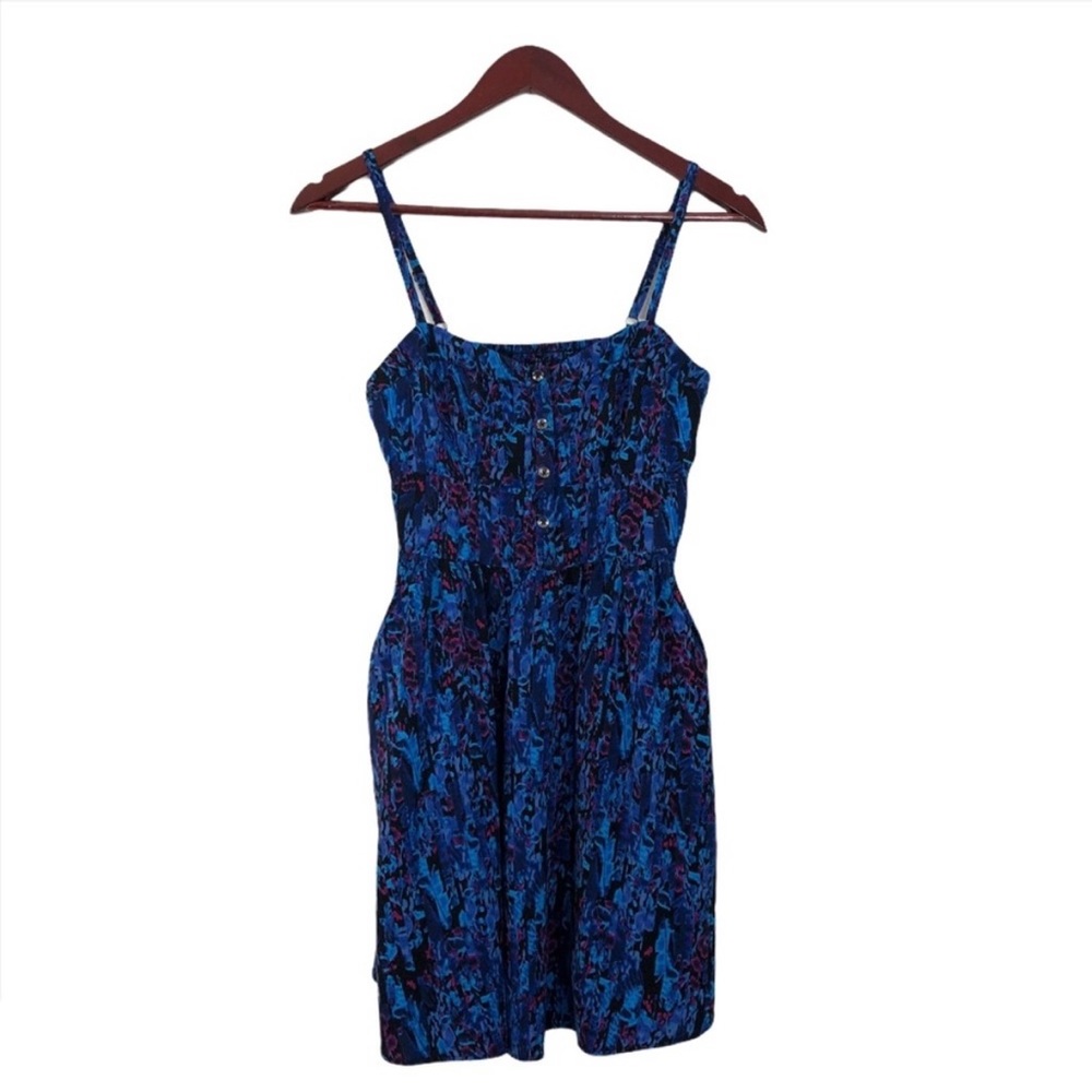Express Blue Patterned Mini Dress